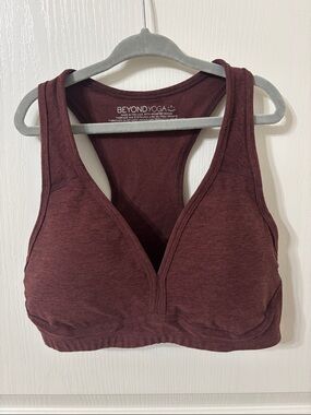 Beyond Yoga Spacedye Lift Your Spirits Bra Chocolate Heather M